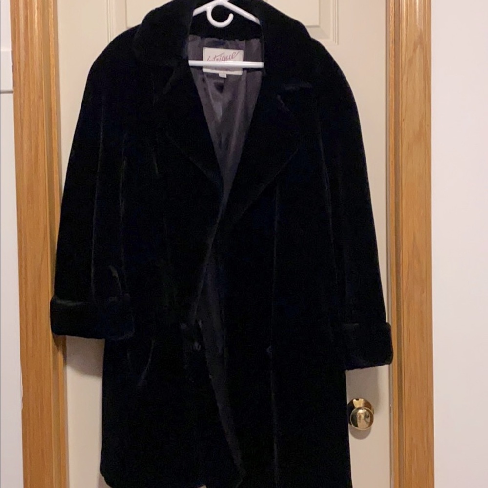 Vintage Black Faux Fur Coat